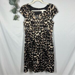 Kenar | Animal Print Cap Sleeve Mini Dress Black Cheetah Women’s Size 6